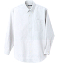 長袖T/Cオックスボタンダウンシャツ(男女兼用)(ホワイト)